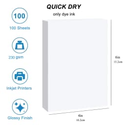ESHANG 100 Sheets 4R Photo Paper, 230 GSM 4 X6 Premium Glossy Photo Paper Picture Paper Printer Brochure Paper