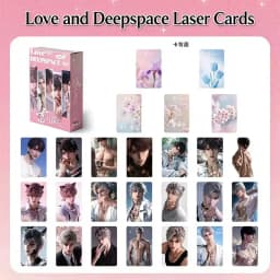 55PCS Love And Deepspace Laser Lomo Card Set Sylus Zayne Xavier Rafayel Game Characters 3 Inches Photo Cards Fans Gift