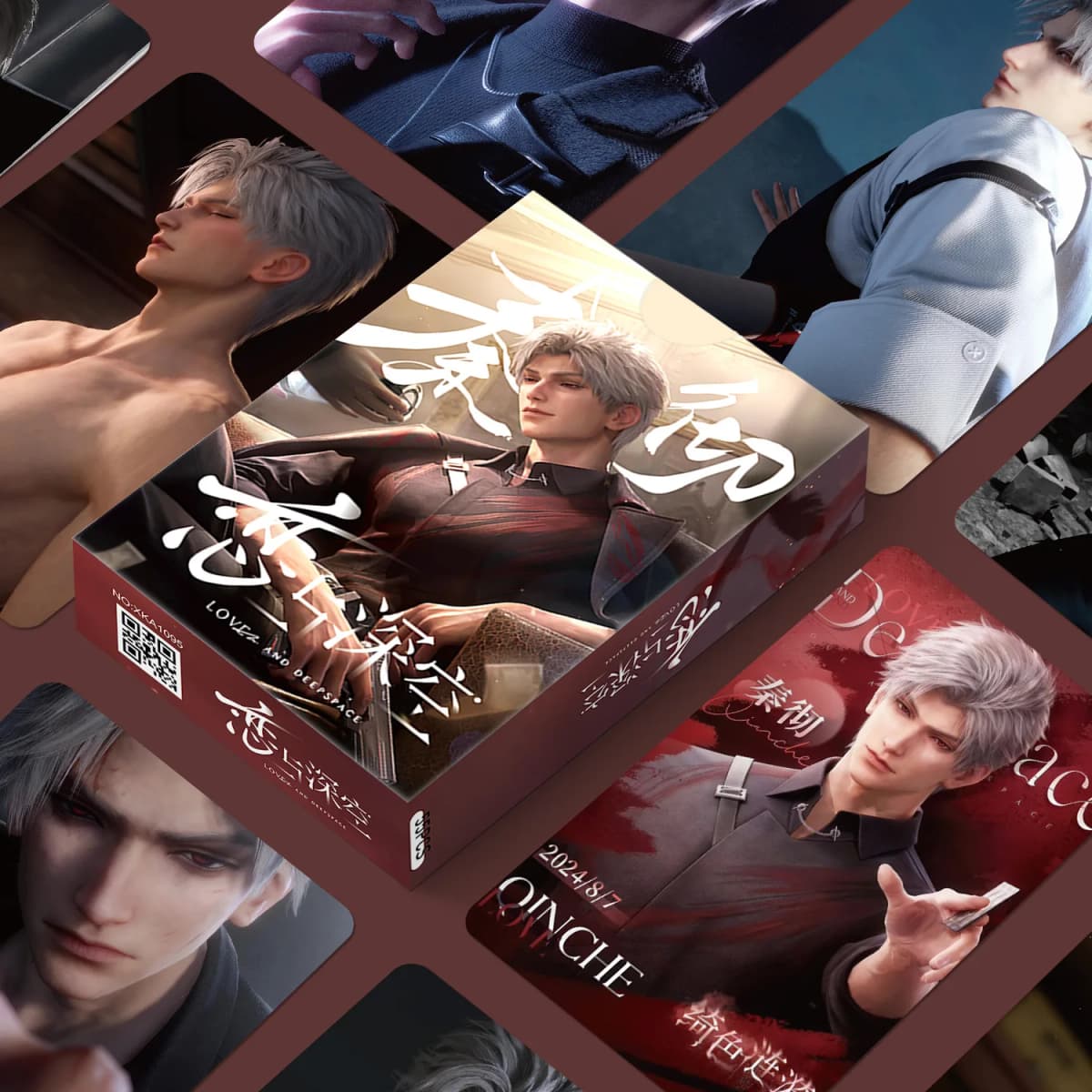55PCS Love And Deepspace Laser Lomo Card Set Sylus Zayne Xavier Rafayel Game Characters 3 Inches Photo Cards Fans Gift