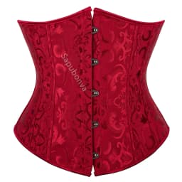 Sapubonva Black Corset Underbust Top Plus Size Satin Waist Cincher Sexy Gothic Workout Corsets Lingerie Korsett Women White Red