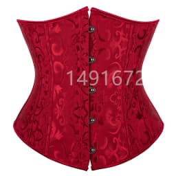 Sapubonva Black Corset Underbust Top Plus Size Satin Waist Cincher Sexy Gothic Workout Corsets Lingerie Korsett Women White Red