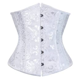 Sapubonva Black Corset Underbust Top Plus Size Satin Waist Cincher Sexy Gothic Workout Corsets Lingerie Korsett Women White Red