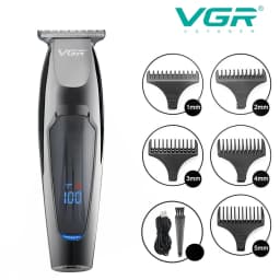 VGR Hair Trimmer Professional Hair Clipper LED Display Hair Cutting Machine for Men Rechargeable Mini Men's Hair Trimmer V-070