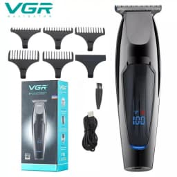 VGR Hair Trimmer Professional Hair Clipper LED Display Hair Cutting Machine for Men Rechargeable Mini Men's Hair Trimmer V-070