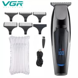 VGR Hair Trimmer Professional Hair Clipper LED Display Hair Cutting Machine for Men Rechargeable Mini Men's Hair Trimmer V-070