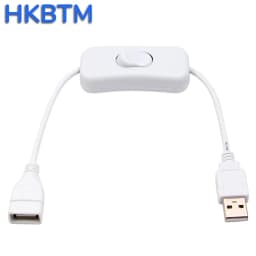 HKBTM 28cm USB Cable with Switch ON/OFF Cable Extension Toggle for USB Lamp USB Fan Power Supply Line Durable HOT SALE Adapter
