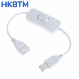 HKBTM 28cm USB Cable with Switch ON/OFF Cable Extension Toggle for USB Lamp USB Fan Power Supply Line Durable HOT SALE Adapter