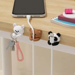 Desktop Cable Organizer Holder Winder Clips Desk Self-Adhesive Mobile Phone Data Cable Management Wire Cord Holder