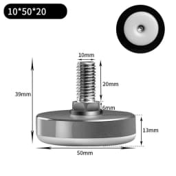 Leveling Foot Base, M6, M8, M10, Screw Height Adjustable, Dia 30mm, 35mm, 43mm, 50mm, 2 Pcs, 4 Pcs, 8 Pcs
