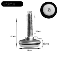 Leveling Foot Base, M6, M8, M10, Screw Height Adjustable, Dia 30mm, 35mm, 43mm, 50mm, 2 Pcs, 4 Pcs, 8 Pcs