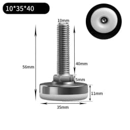 Leveling Foot Base, M6, M8, M10, Screw Height Adjustable, Dia 30mm, 35mm, 43mm, 50mm, 2 Pcs, 4 Pcs, 8 Pcs