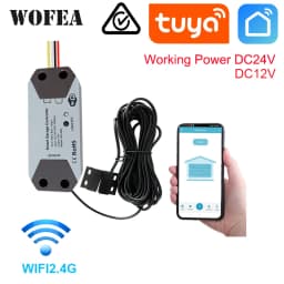 Wofea WiFi Smart Garage Door Opener Controller DC12 DC24V Wrok with Alexa and Google Home 2.4G APP NO Need Gateway