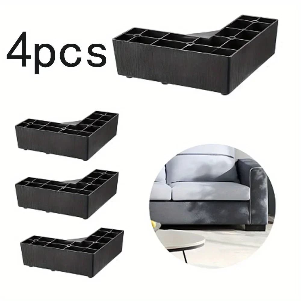 4Pcs 50MM Hight Plastic Furniture Legs L-shape And One Line Shape Sofa Legs Coffee Table and Bed Legs Rectangle Couch Leg Plinth
