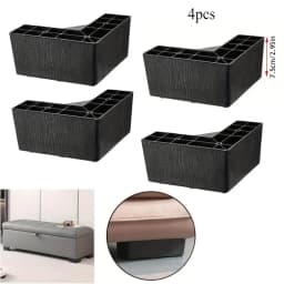 4Pcs 50MM Hight Plastic Furniture Legs L-shape And One Line Shape Sofa Legs Coffee Table and Bed Legs Rectangle Couch Leg Plinth