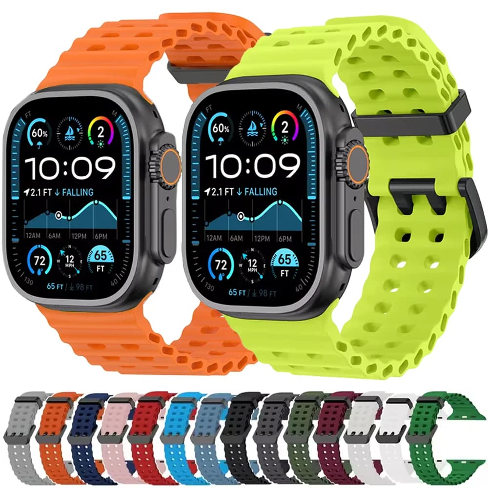 Ocean Strap For Apple Watch Band Ultra 4/3/2 49mm Series 12 11 10 46mm Sport Bracelet Wristband iWatch 9 8 7 SE 45mm 44mm Belt