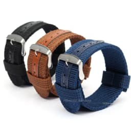 Nylon Canvas Watch Band Woven Soft Belt Leather Universal Bracelet for Men Women Sport Watch Strap 18mm 20mm 22mm 24mm Wristband