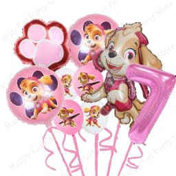Paw Patrol Pink Birthday Party Decorations Skye Paw Balloon cup Disposable Tableware Backdrop Paw Patrol party favors Supplies