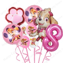 Paw Patrol Pink Birthday Party Decorations Skye Paw Balloon cup Disposable Tableware Backdrop Paw Patrol party favors Supplies