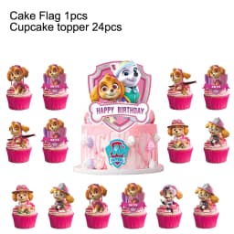 Paw Patrol Pink Birthday Party Decorations Skye Paw Balloon cup Disposable Tableware Backdrop Paw Patrol party favors Supplies