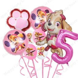 Paw Patrol Pink Birthday Party Decorations Skye Paw Balloon cup Disposable Tableware Backdrop Paw Patrol party favors Supplies