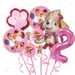 Paw Patrol Pink Birthday Party Decorations Skye Paw Balloon cup Disposable Tableware Backdrop Paw Patrol party favors Supplies