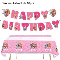 Paw Patrol Pink Birthday Party Decorations Skye Paw Balloon cup Disposable Tableware Backdrop Paw Patrol party favors Supplies