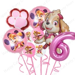 Paw Patrol Pink Birthday Party Decorations Skye Paw Balloon cup Disposable Tableware Backdrop Paw Patrol party favors Supplies