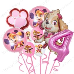 Paw Patrol Pink Birthday Party Decorations Skye Paw Balloon cup Disposable Tableware Backdrop Paw Patrol party favors Supplies