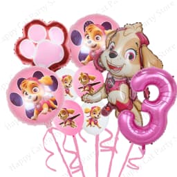 Paw Patrol Pink Birthday Party Decorations Skye Paw Balloon cup Disposable Tableware Backdrop Paw Patrol party favors Supplies