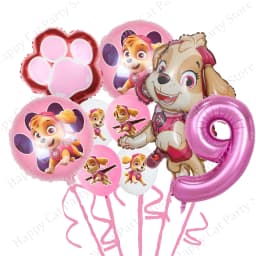 Paw Patrol Pink Birthday Party Decorations Skye Paw Balloon cup Disposable Tableware Backdrop Paw Patrol party favors Supplies