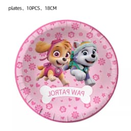 Paw Patrol Pink Birthday Party Decorations Skye Paw Balloon cup Disposable Tableware Backdrop Paw Patrol party favors Supplies