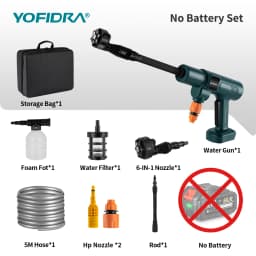 YOFIDRA 3500W 200Bar Brushless High Pressure Car Wash Washer Gun Cordless Generator Cleaning Machine For Makita 21V Battery Pin