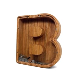 Twenty-six English Alphabet Moneybox Coin Money Piggy Bank Wooden Letter Saving Box Desktop Ornament Home Decor Crafts For Kids