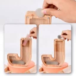 Twenty-six English Alphabet Moneybox Coin Money Piggy Bank Wooden Letter Saving Box Desktop Ornament Home Decor Crafts For Kids