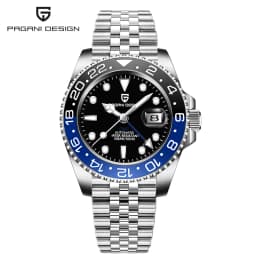 PAGANI DESIGN PD-1662 Luxury GMT Men Mechanical Wristwatch Sapphire Glass Stainless Steel 100M Waterproof Automatic Watches