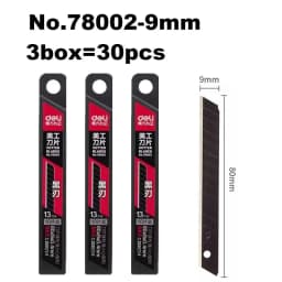 Deli 30/50/100pcs Knife Blade 9mm 18mm SK5 Metal Blades for Home School Supplies Art Craft Paper Box Cutting Utility Knife Tool