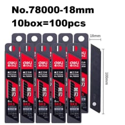 Deli 30/50/100pcs Knife Blade 9mm 18mm SK5 Metal Blades for Home School Supplies Art Craft Paper Box Cutting Utility Knife Tool