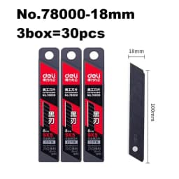 Deli 30/50/100pcs Knife Blade 9mm 18mm SK5 Metal Blades for Home School Supplies Art Craft Paper Box Cutting Utility Knife Tool