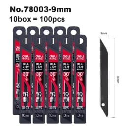 Deli 30/50/100pcs Knife Blade 9mm 18mm SK5 Metal Blades for Home School Supplies Art Craft Paper Box Cutting Utility Knife Tool
