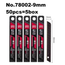 Deli 30/50/100pcs Knife Blade 9mm 18mm SK5 Metal Blades for Home School Supplies Art Craft Paper Box Cutting Utility Knife Tool