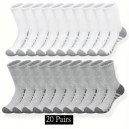 10/20/30 Pairs Men's Classic Crew Socks Unisex Sports Socks for Men Running Basketball Anti-slip Outdoor Breathable Man Socks