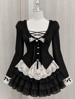 Harajuku Sweet Bow Black Plaid Dresses All-match Slim Fit Kawaii Lolita Dress for Women Autumn New Long Sleeve Vestidos De Mujer
