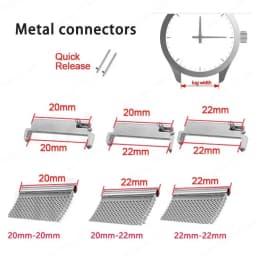 2pcs Quick Release Watch Strap Metal Adapter Connectors 20mm to 18mm 20mm to 20mm 22mm to 20mm Watch Connector