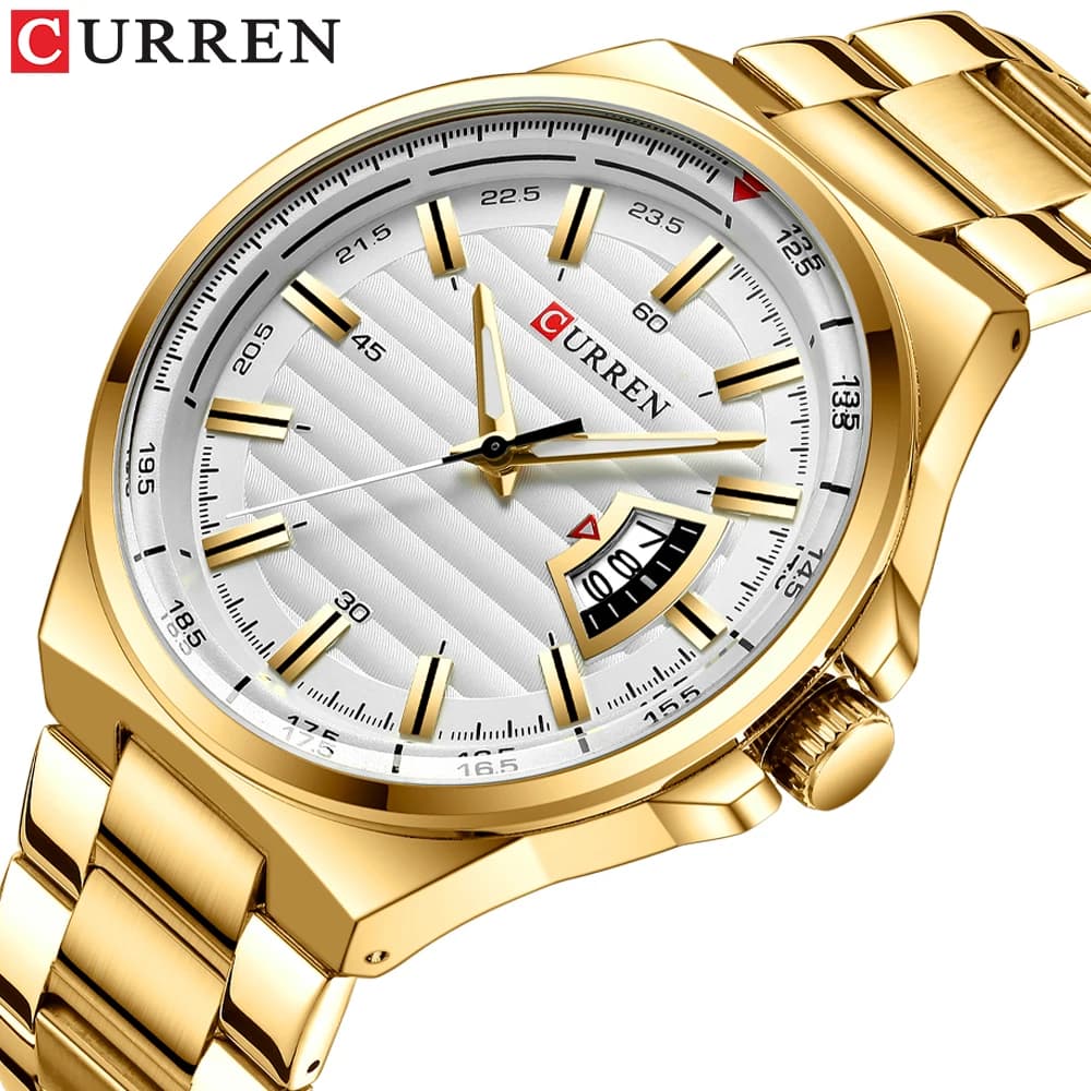 CURREN Man Brand Luxury Watch Stainless Steel Band Quartz Wristwatch Auto Date Clock Male with Box