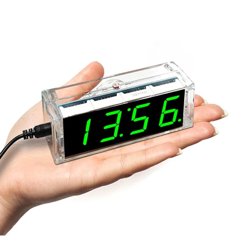 Multifunction DIY Electronic Clock Kit LED Digital Clock Production Kit 51 Microcontroller Time Alarm Date Temperature Display