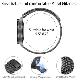 22mm 20mm Milanese loop band for Samsung Galaxy Watch 7-FE-5-pro-6-4-Classic Metal magnetic bracelet Huawei GT 5-4-3-2-2e strap