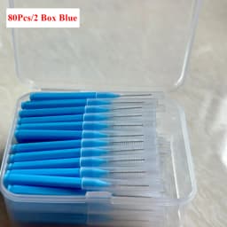 80/160 Pcs/Box I-type push pull interdental brush 0.6-1.5Mm Cleaning Between Teeth Oral Care Orthodontic I Shape Tooth Floss