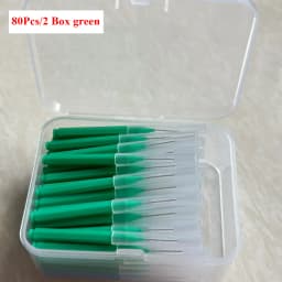 80/160 Pcs/Box I-type push pull interdental brush 0.6-1.5Mm Cleaning Between Teeth Oral Care Orthodontic I Shape Tooth Floss
