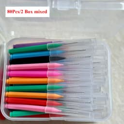 80/160 Pcs/Box I-type push pull interdental brush 0.6-1.5Mm Cleaning Between Teeth Oral Care Orthodontic I Shape Tooth Floss