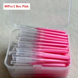 80/160 Pcs/Box I-type push pull interdental brush 0.6-1.5Mm Cleaning Between Teeth Oral Care Orthodontic I Shape Tooth Floss